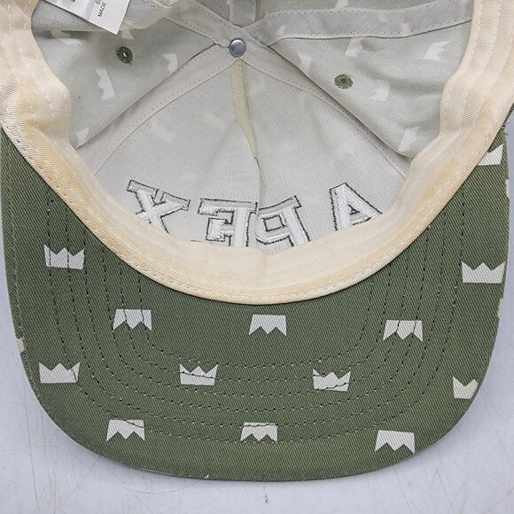 Apex Green Adults Snapback Hat With White Crown Print Casual Outdoors Walking - Picture 8 of 10